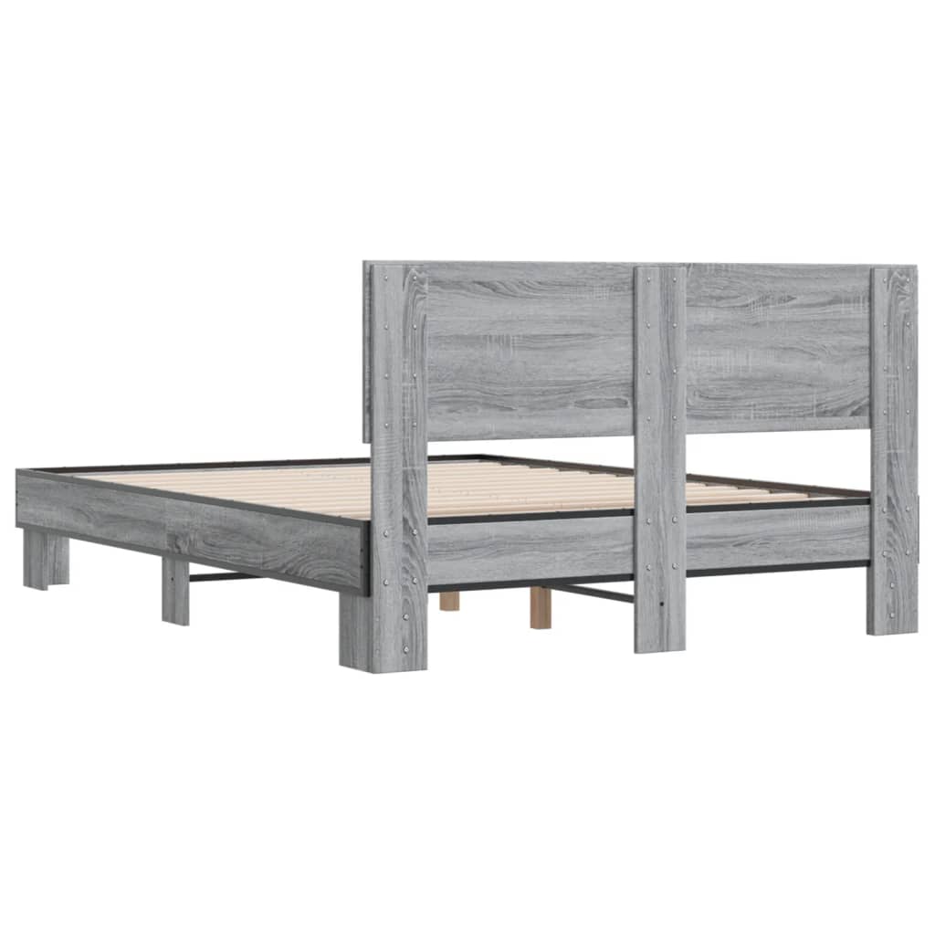 Okvir kreveta boja hrasta 120x200 cm konstruirano drvo i metal