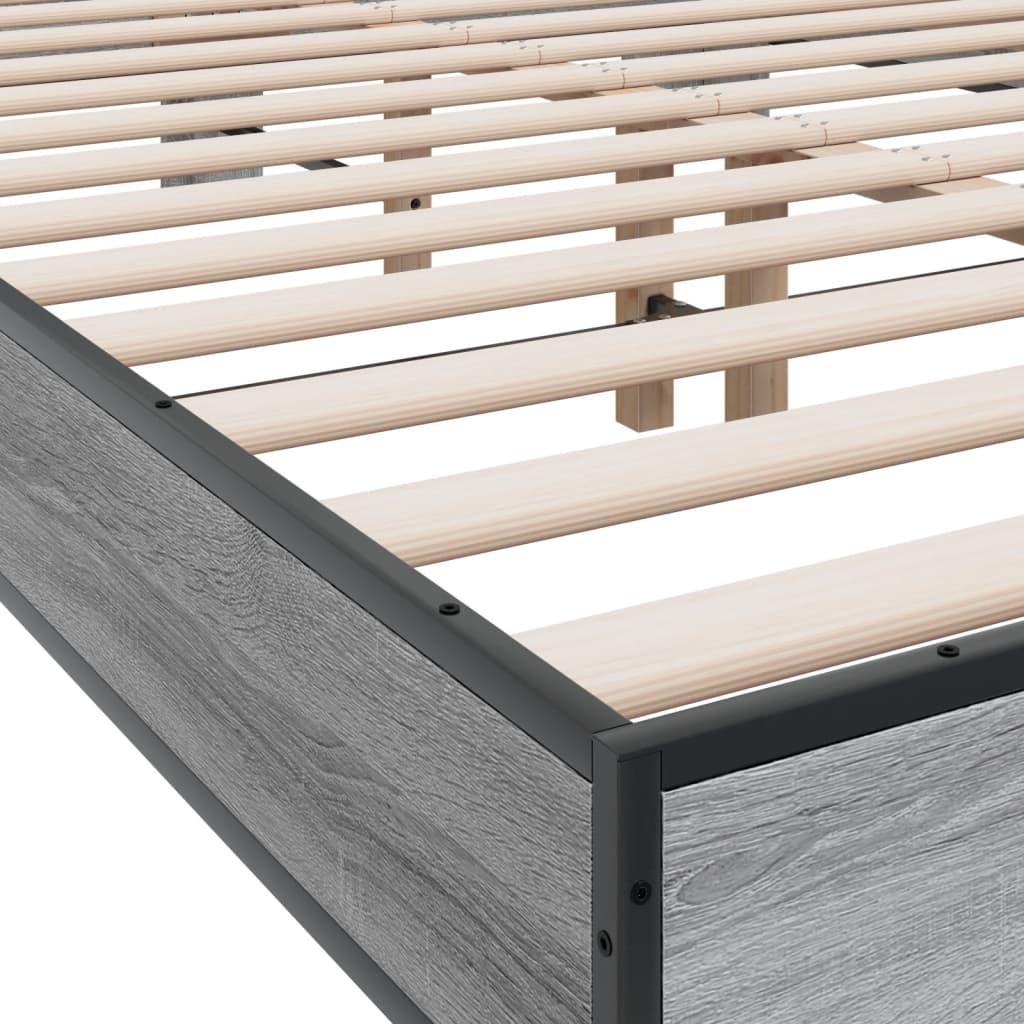 Okvir kreveta boja hrasta 120x200 cm konstruirano drvo i metal
