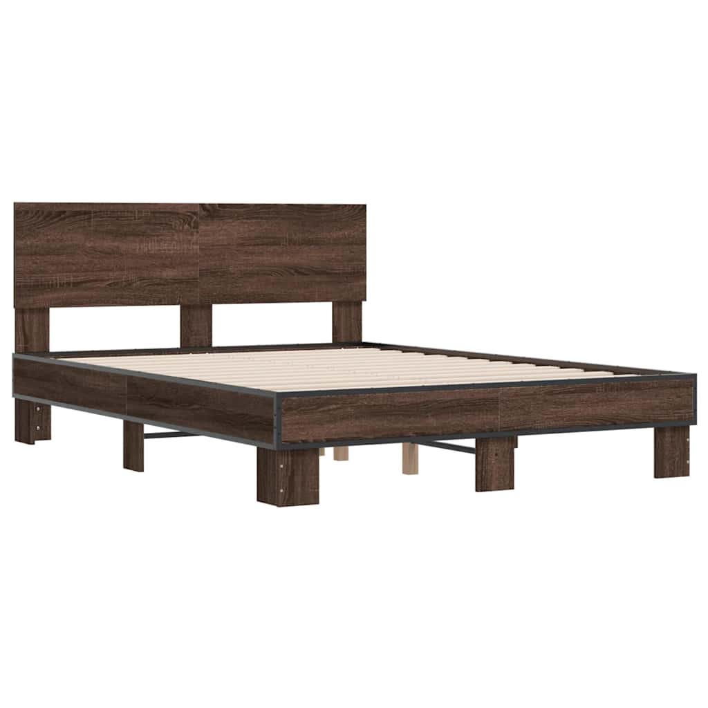 Okvir kreveta boja hrasta 120x200 cm konstruirano drvo i metal