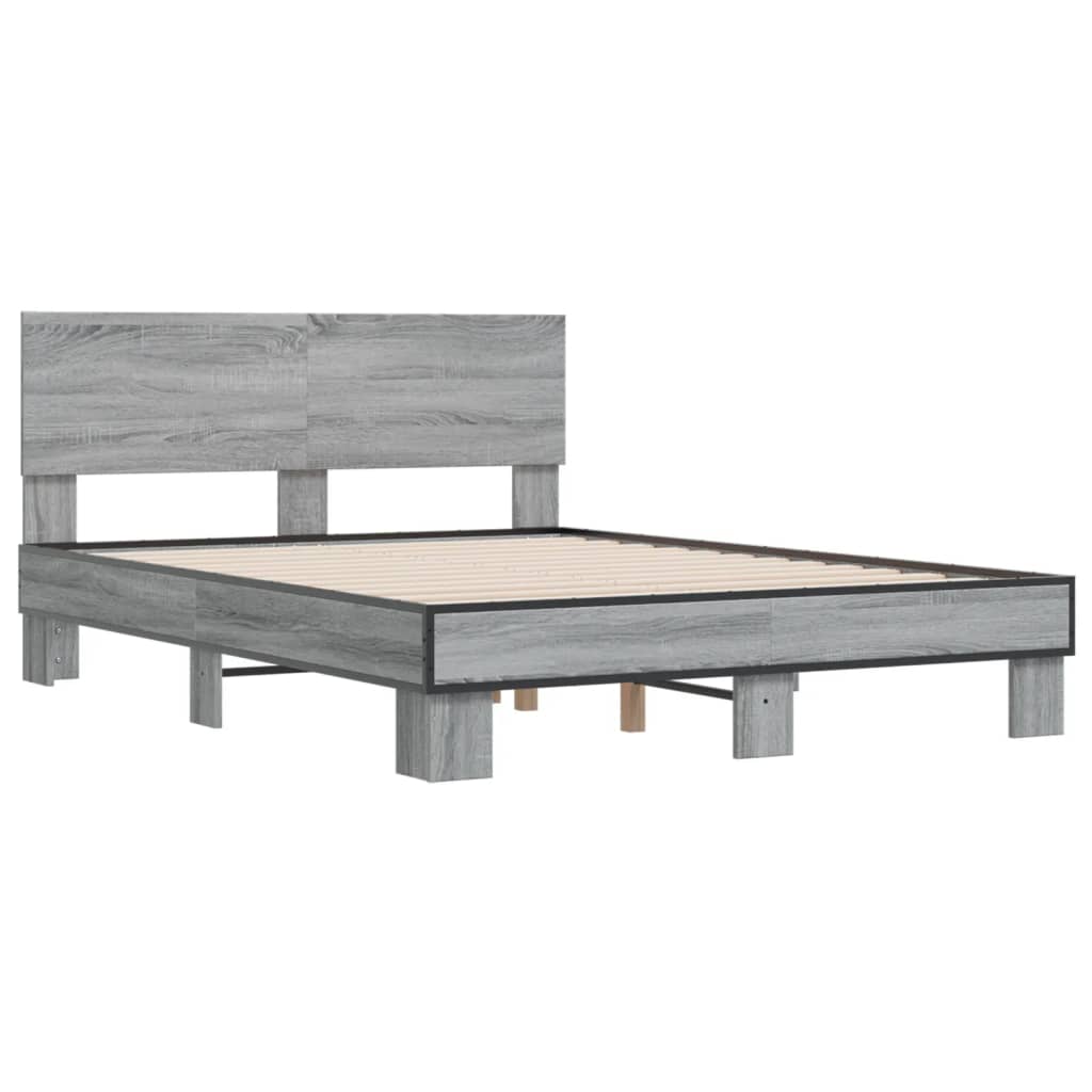 Okvir kreveta boja hrasta 135x190cm konstruirano drvo i metal