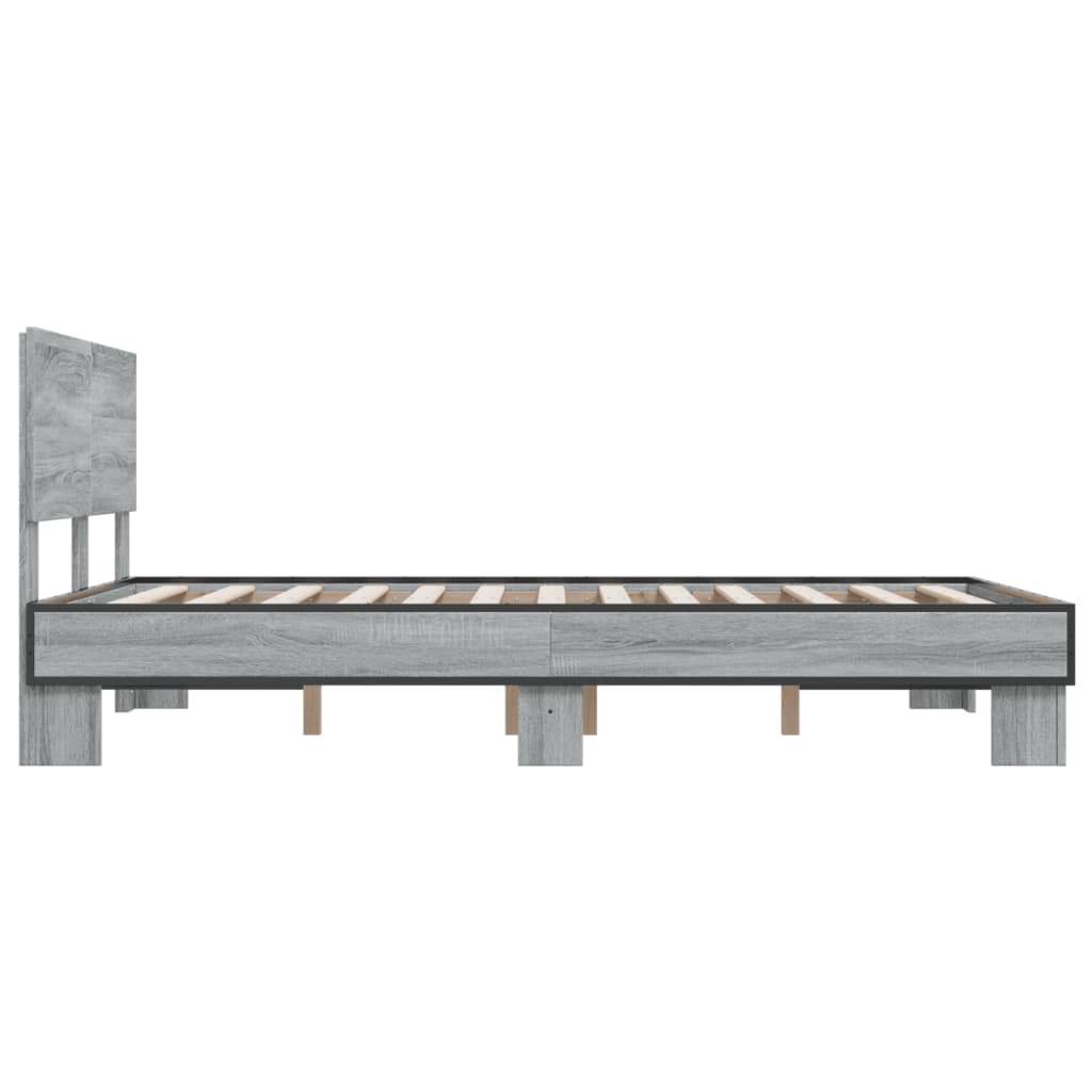 Okvir kreveta boja hrasta 135x190cm konstruirano drvo i metal