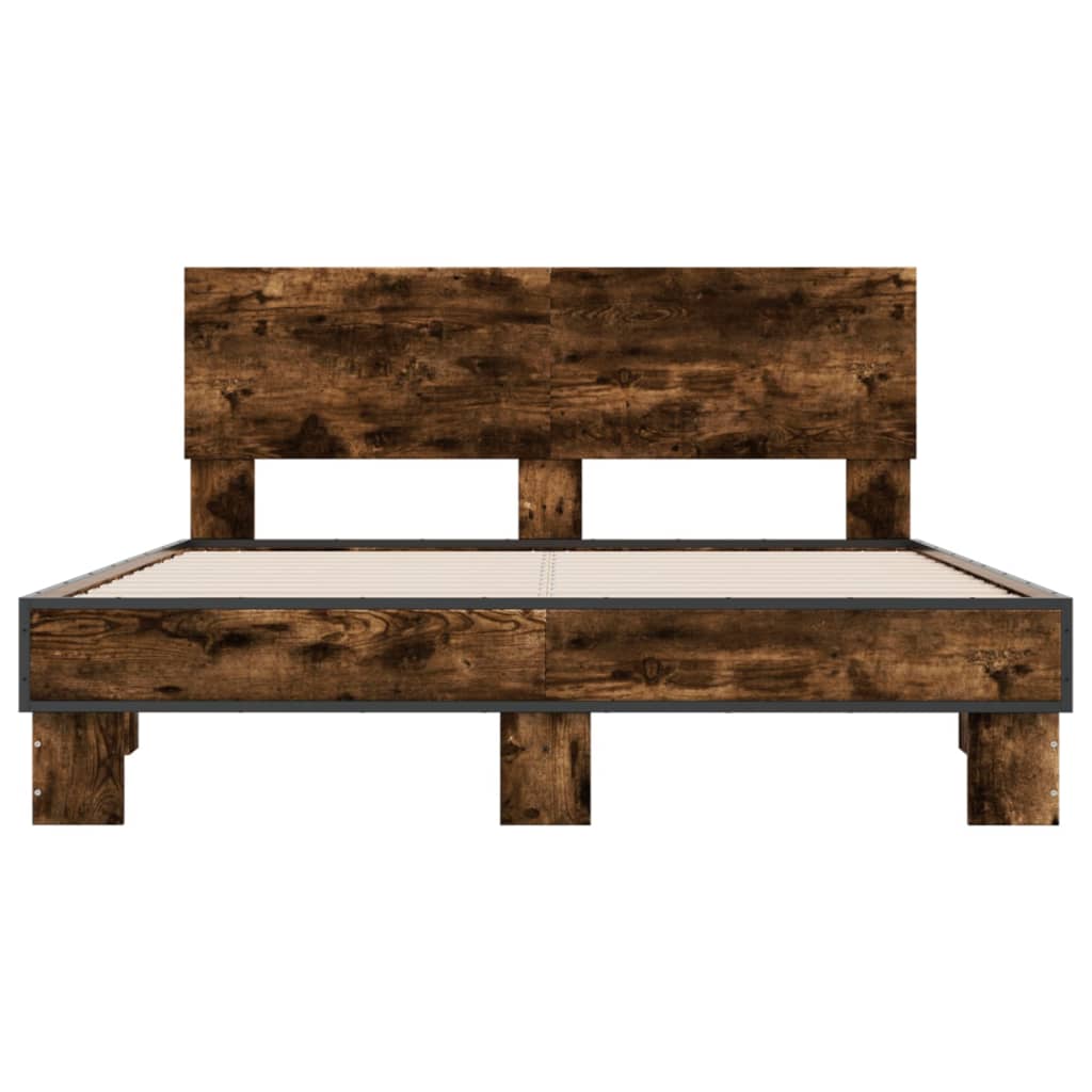 Okvir kreveta boja hrasta 140x190 cm konstruirano drvo i metal