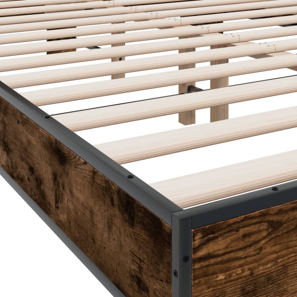 Okvir kreveta boja hrasta 140x190 cm konstruirano drvo i metal