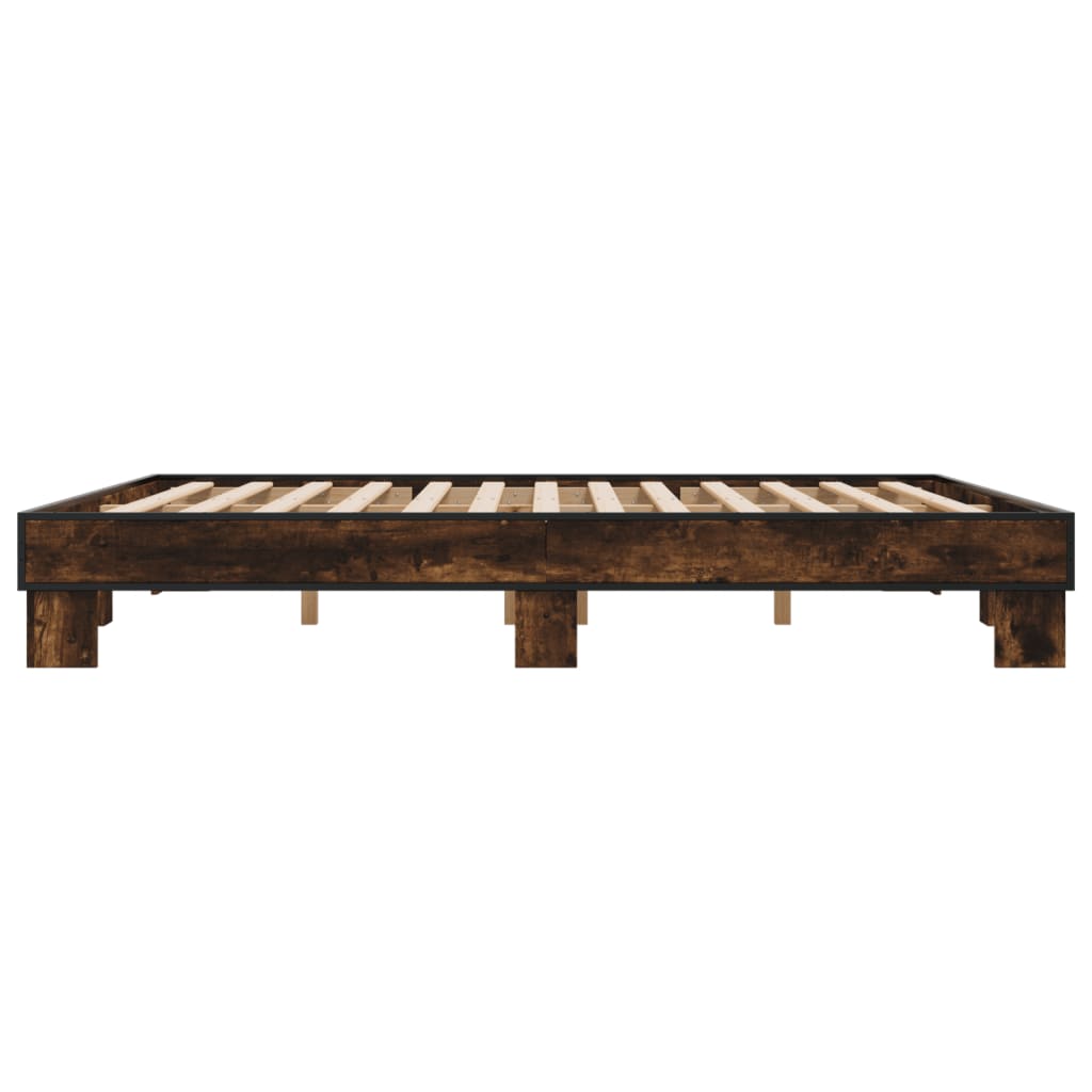 Okvir za krevet boja hrasta 200x200cm konstruirano drvo i metal