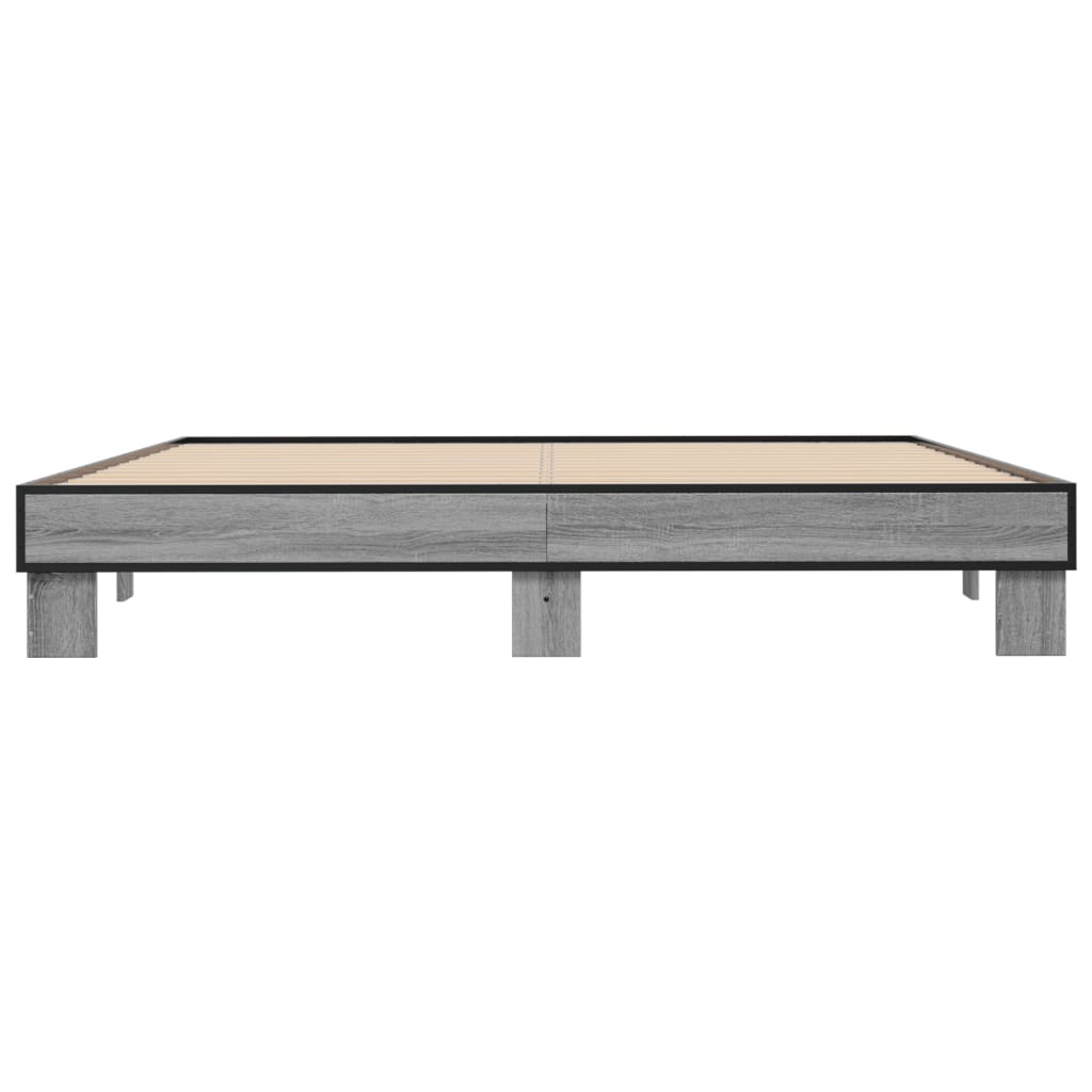 Okvir za krevet boja hrasta 200x200cm konstruirano drvo i metal