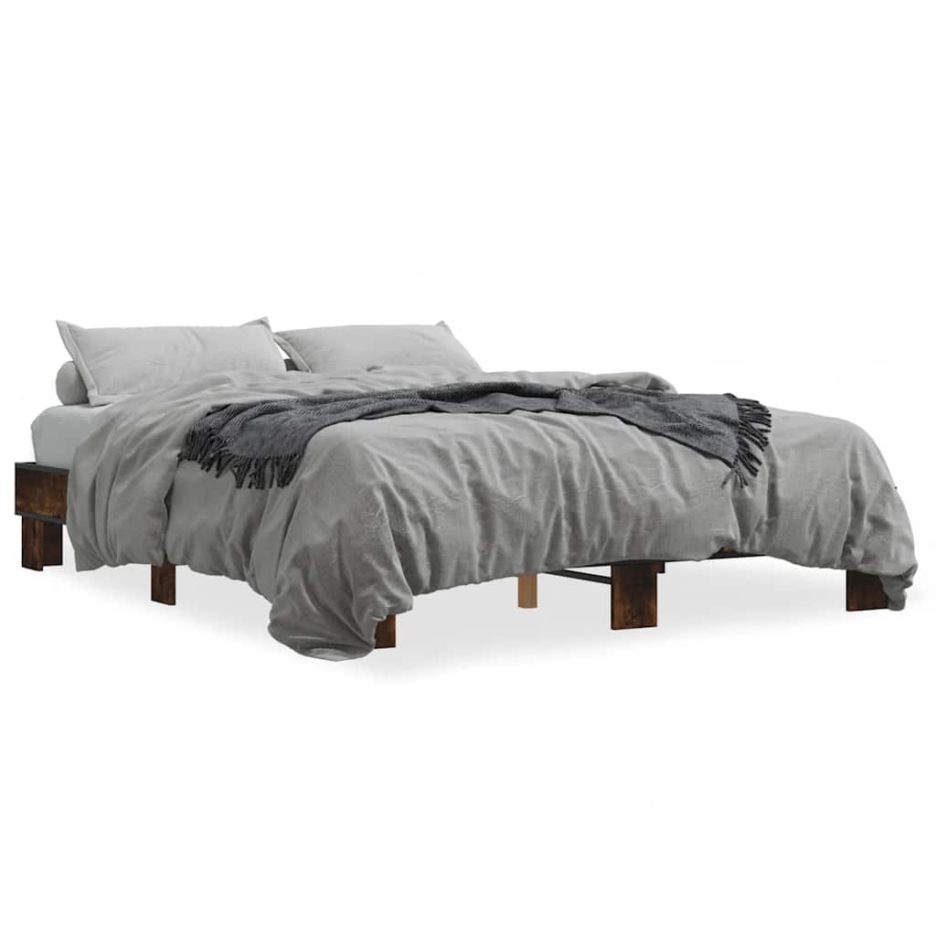 Okvir za krevet boja hrasta 150x200cm konstruirano drvo i metal
