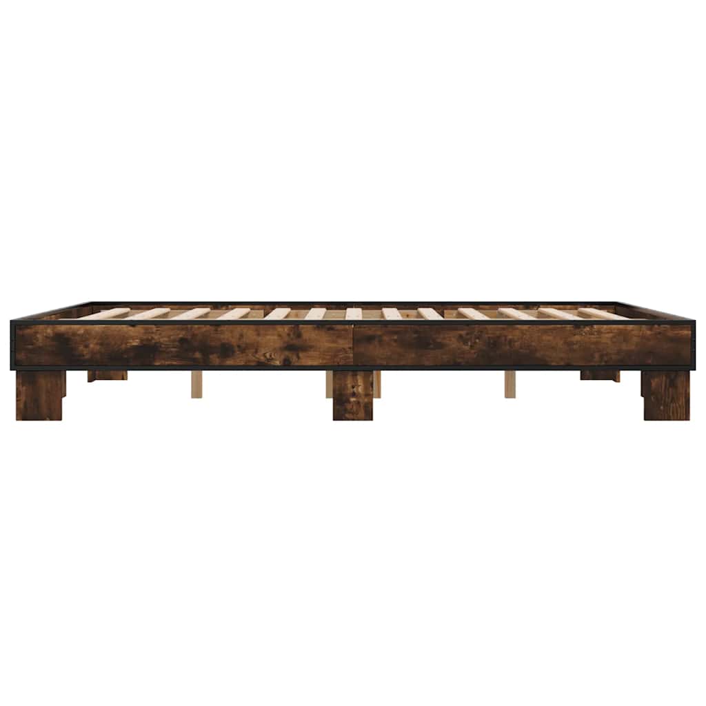 Okvir za krevet boja hrasta 150x200cm konstruirano drvo i metal