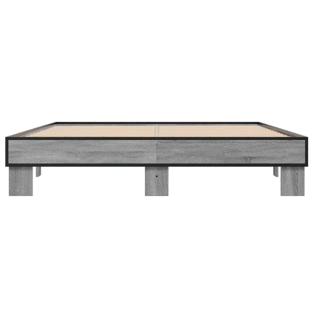 Okvir za krevet boja hrasta 150x200cm konstruirano drvo i metal