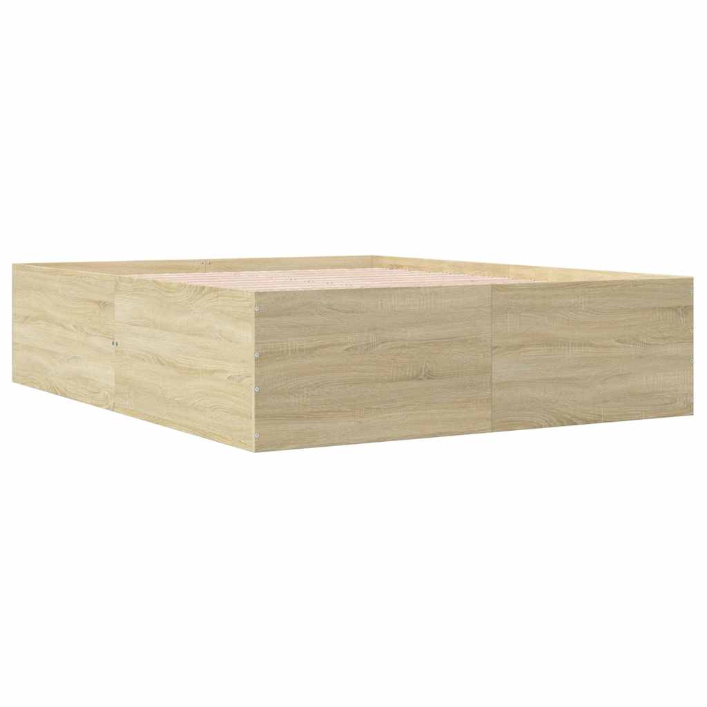 Okvir za krevet boja hrasta 150x200 cm konstruirano drvo