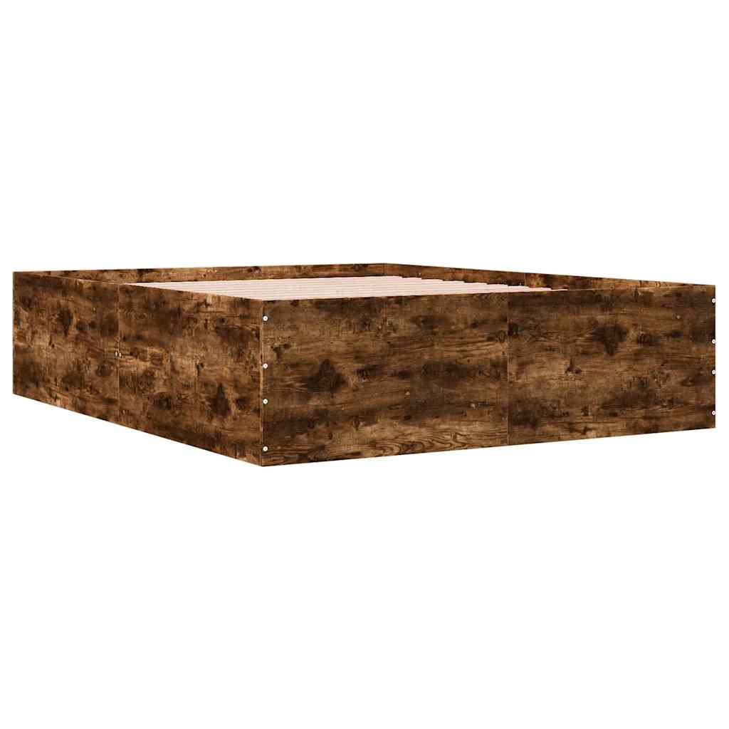 Okvir za krevet boja hrasta 150 x 200 cm konstruirano drvo