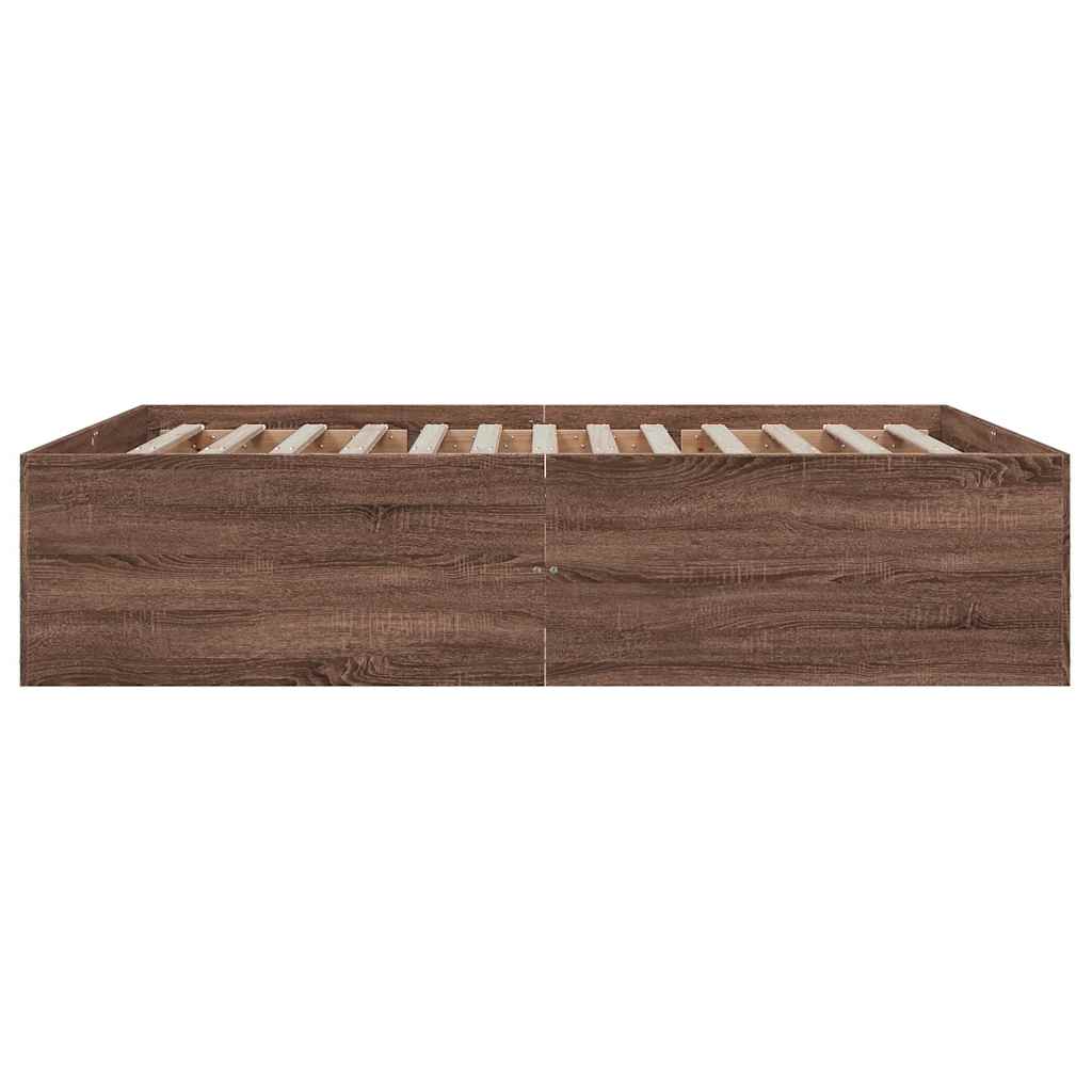 Okvir za krevet smeđi hrast 150 x 200 cm konstruirano drvo
