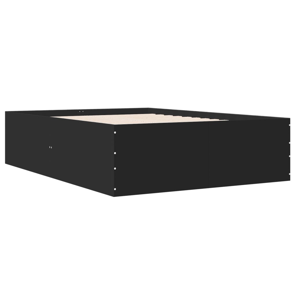Okvir za krevet crni 140x190 cm konstruirano drvo