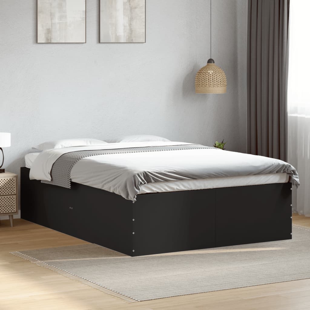 Okvir za krevet crni 140x190 cm konstruirano drvo