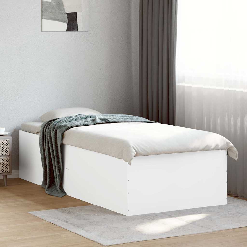 Okvir za krevet bijeli 100 x 200 cm konstruirano drvo