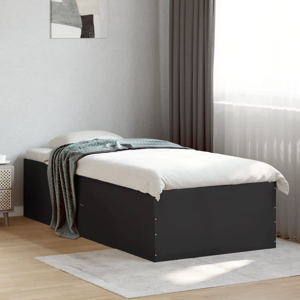 Okvir za krevet crni 100x200 cm konstruirano drvo