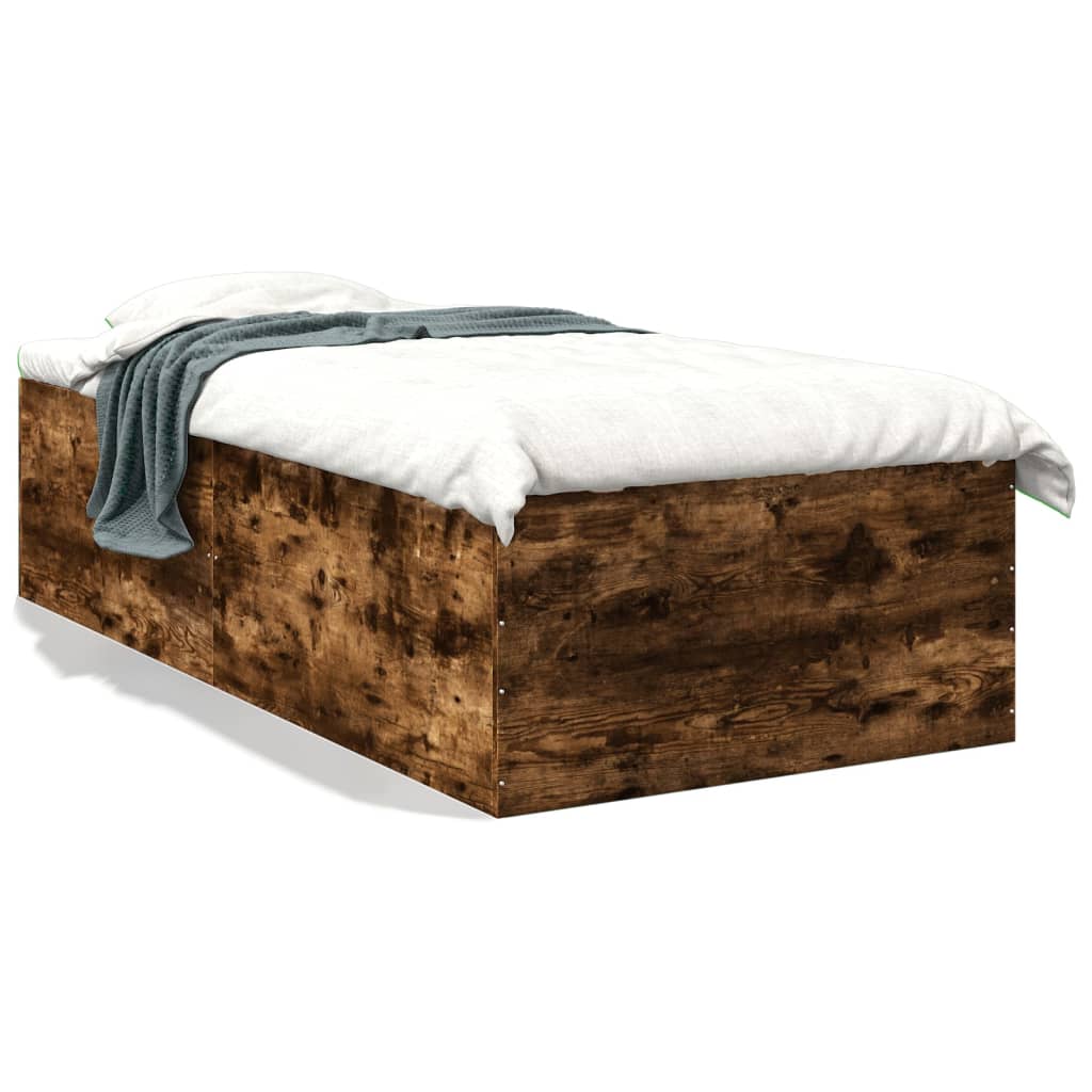 Okvir za krevet boja hrasta 100 x 200 cm konstruirano drvo