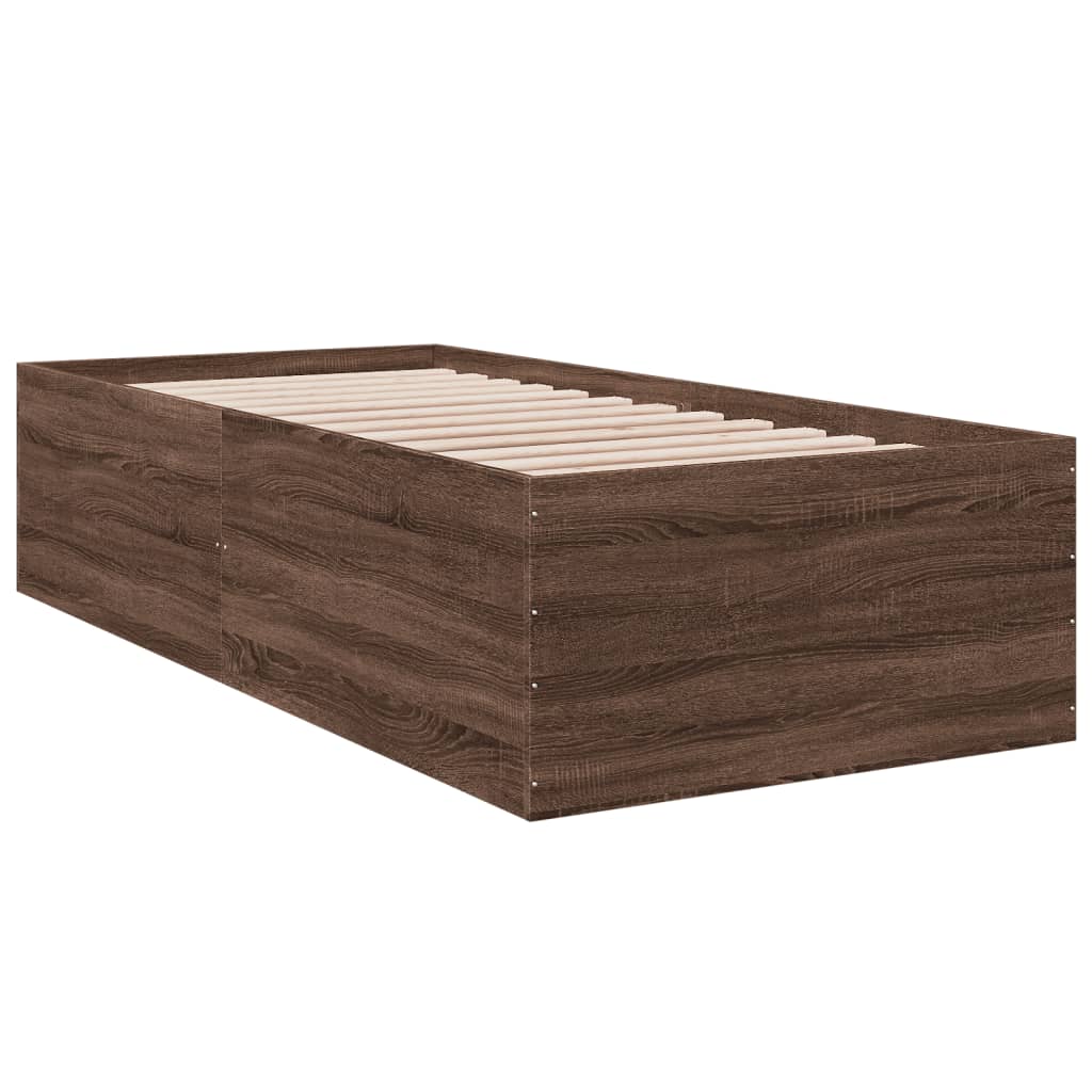 Okvir za krevet smeđi hrast 100 x 200 cm konstruirano drvo