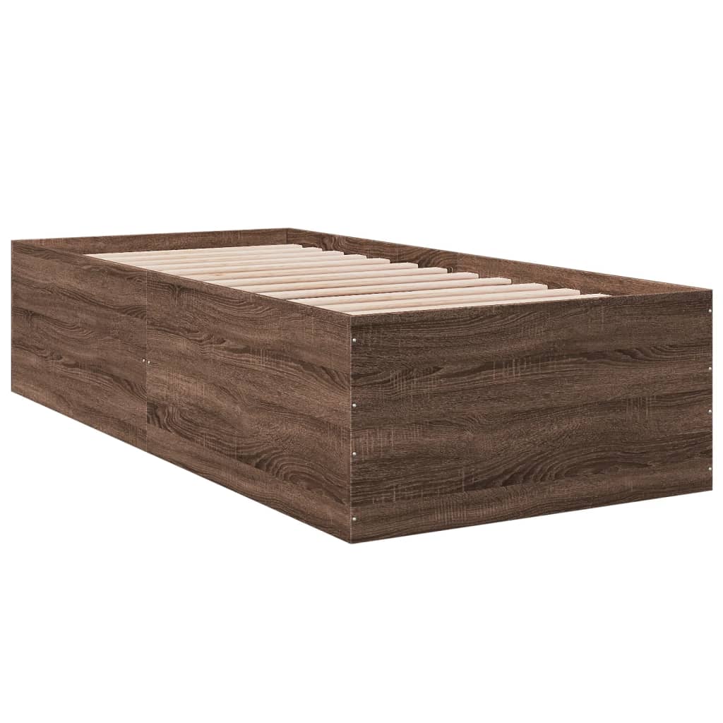Okvir za krevet smeđi hrast 100 x 200 cm konstruirano drvo