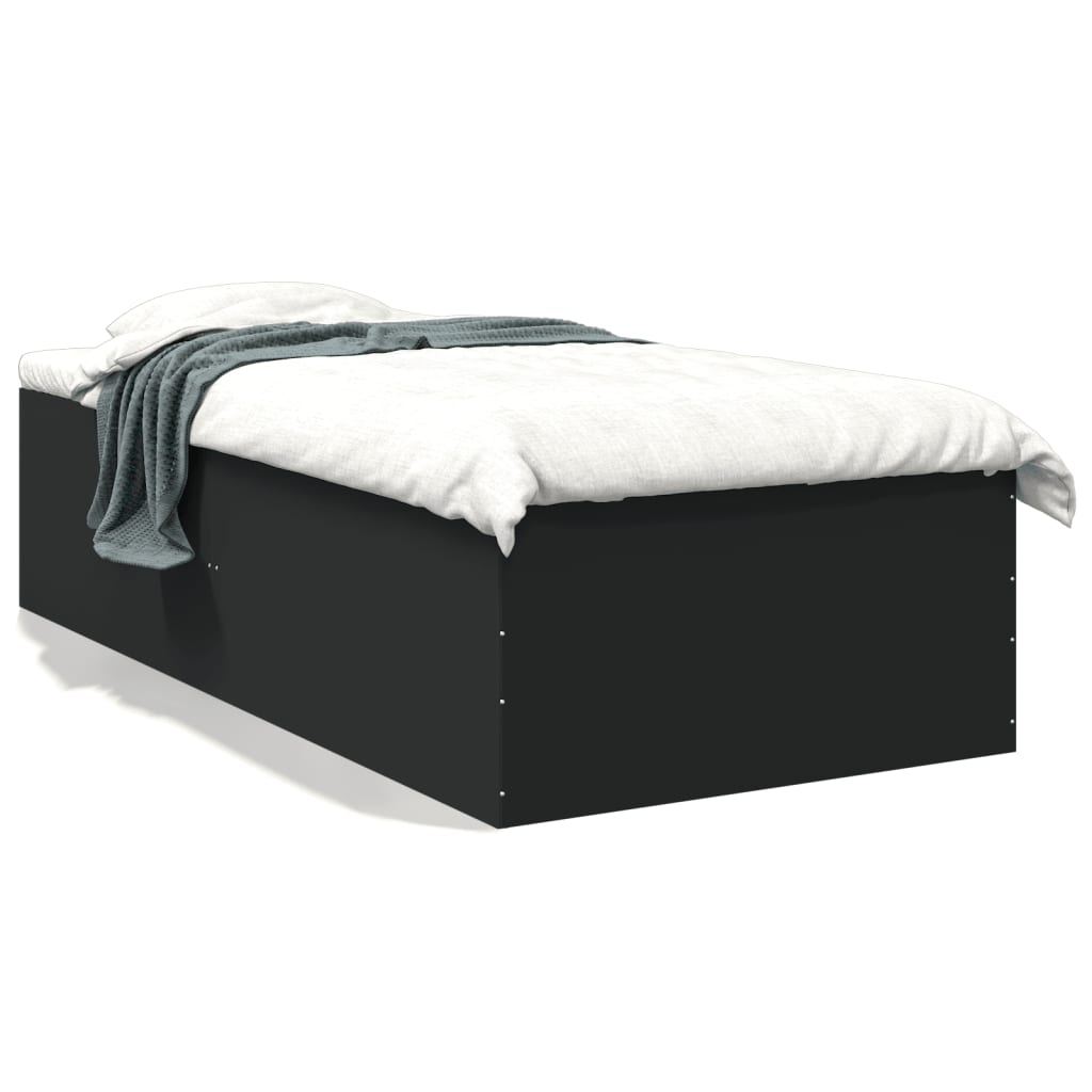 Okvir za krevet crni 90 x 190 cm od konstruiranog drva