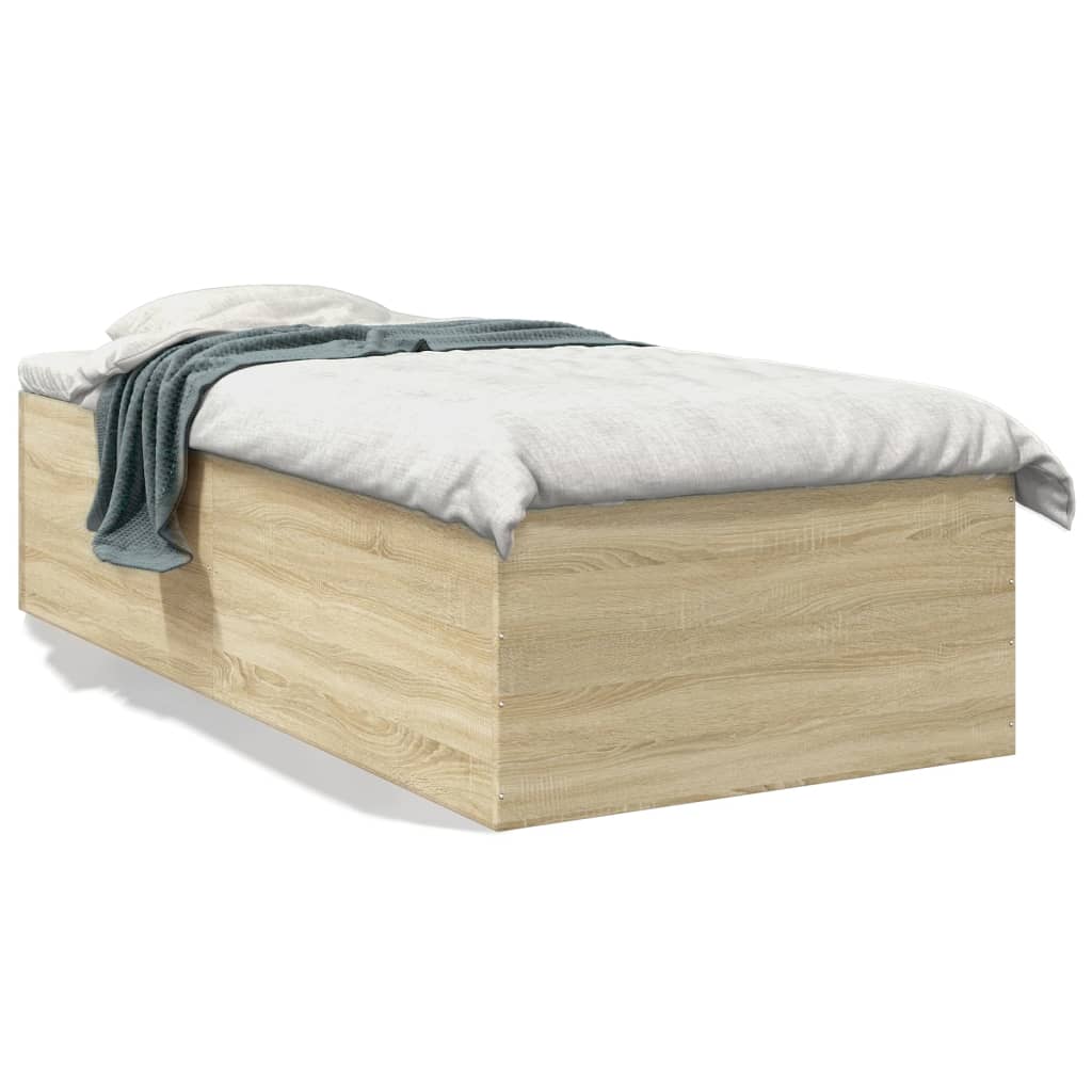 Okvir za krevet boja hrasta 90 x 190 cm od konstruiranog drva