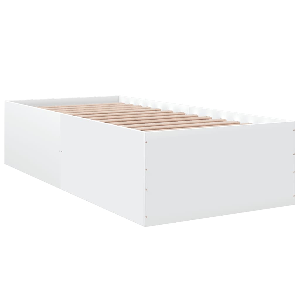 Okvir za krevet bijeli 75x190 cm konstruirano drvo