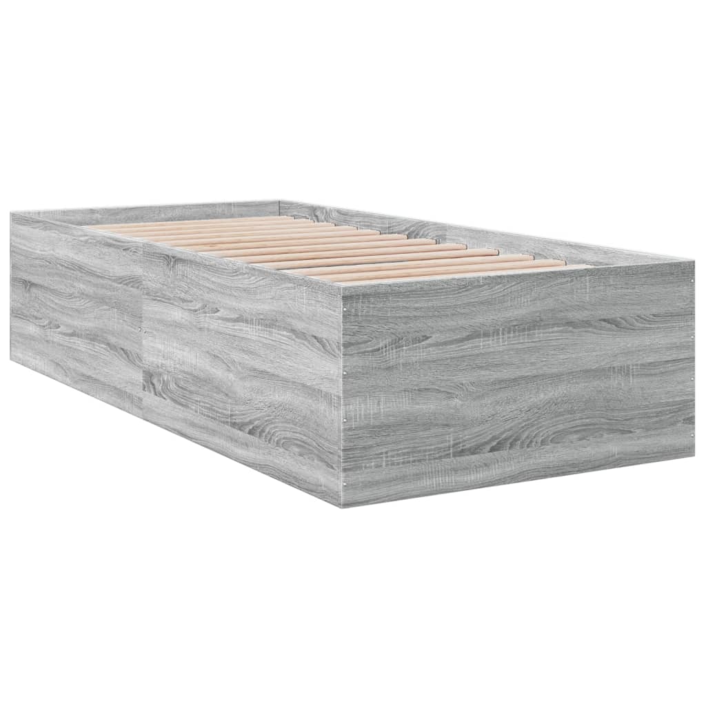 Okvir za krevet boja hrasta 75 x 190 cm od konstruiranog drva