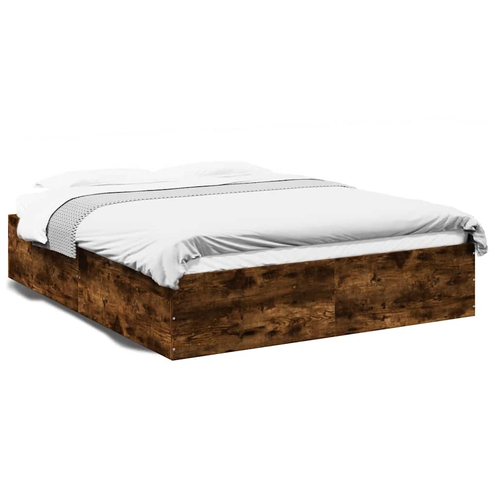 Okvir za krevet boja hrasta 150 x 200 cm konstruirano drvo