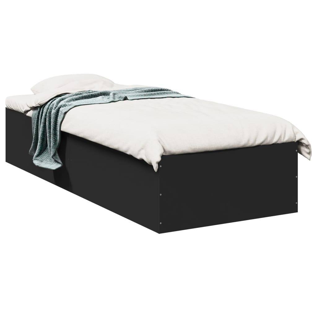 Okvir za krevet crni 100x200 cm konstruirano drvo