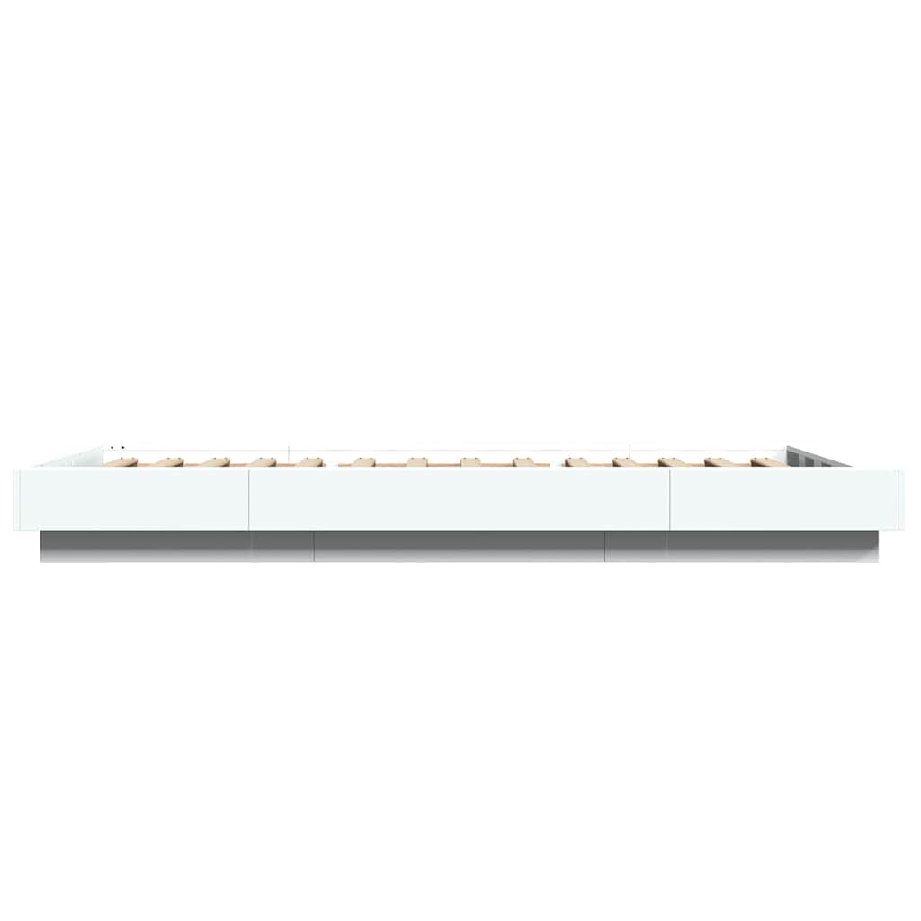 Okvir za krevet s LED svjetlima bijeli 100 x 200 cm drveni