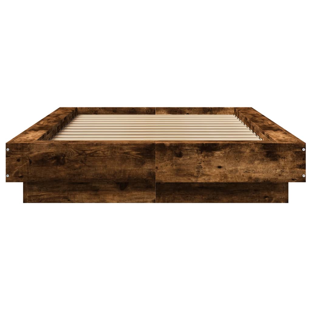 Okvir za krevet s LED svjetlima boja hrasta 100 x 200 cm drveni