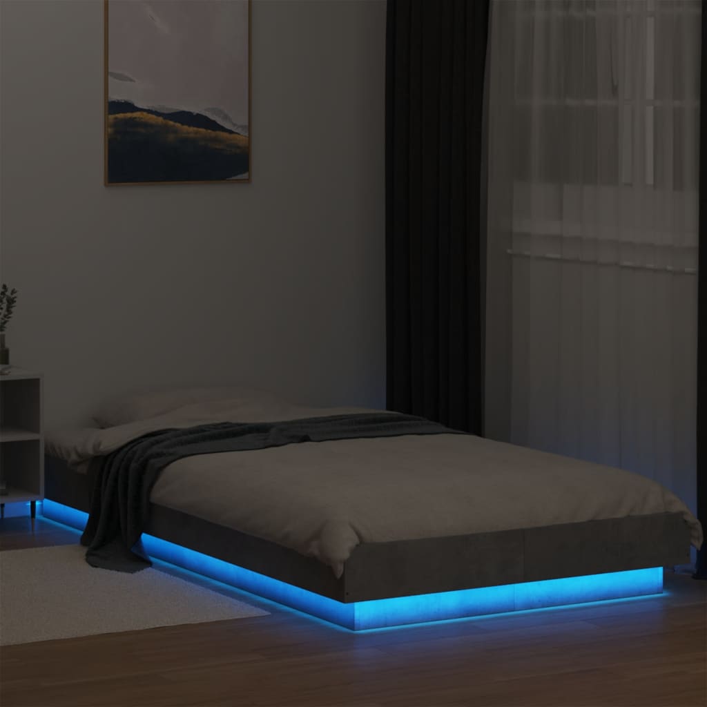 Okvir kreveta s LED svjetlima 90 x 190 cm od konstruiranog drva