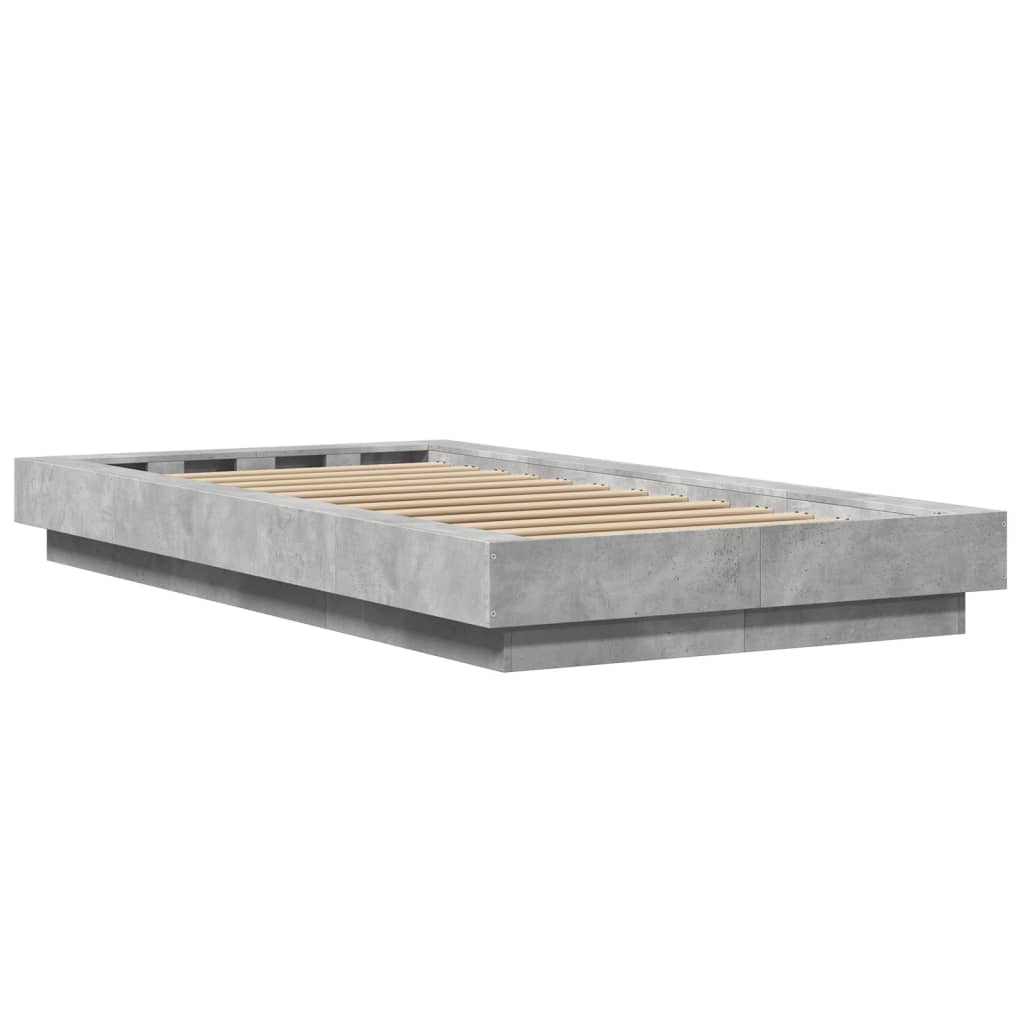 Okvir kreveta s LED svjetlima 90 x 190 cm od konstruiranog drva