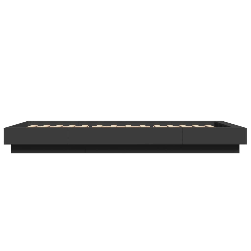 Okvir za krevet s LED svjetlima crni 90x190cm konstruirano drvo