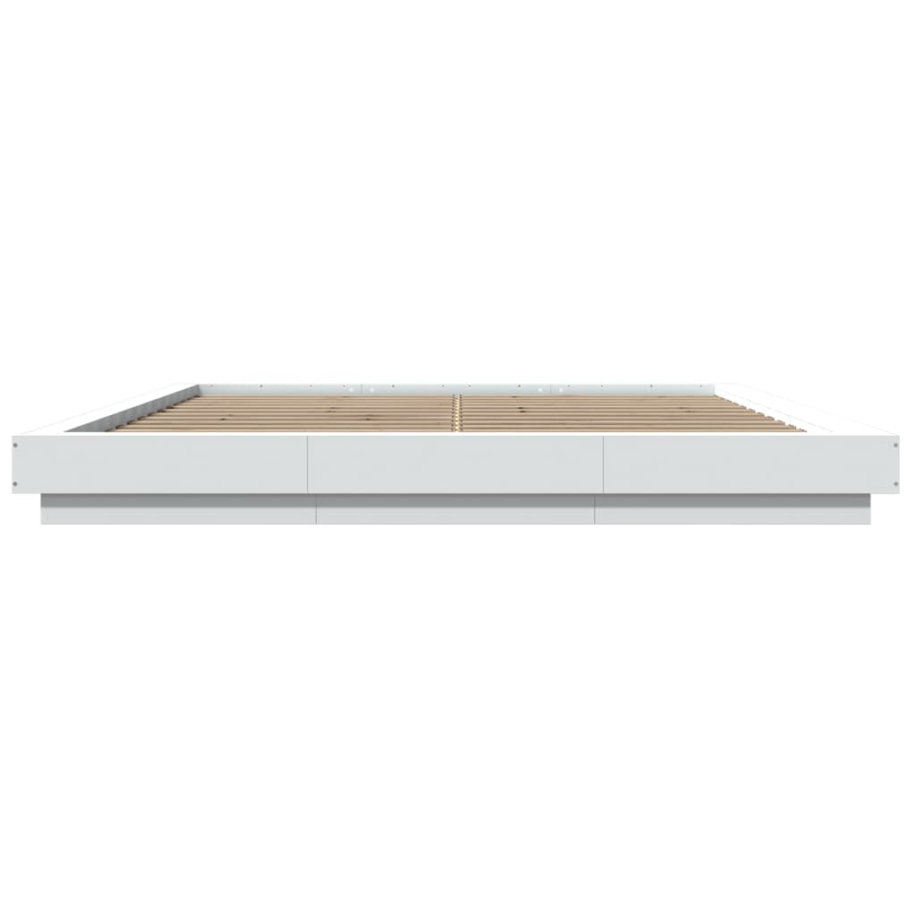 Okvir za krevet bijeli 200 x 200 cm od konstruiranog drva