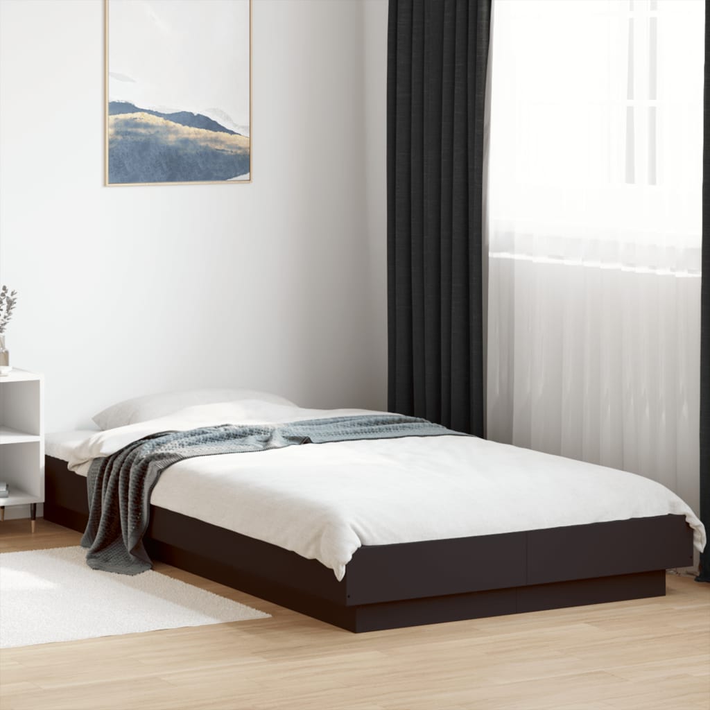 Okvir za krevet crni 90x200 cm konstruirano drvo