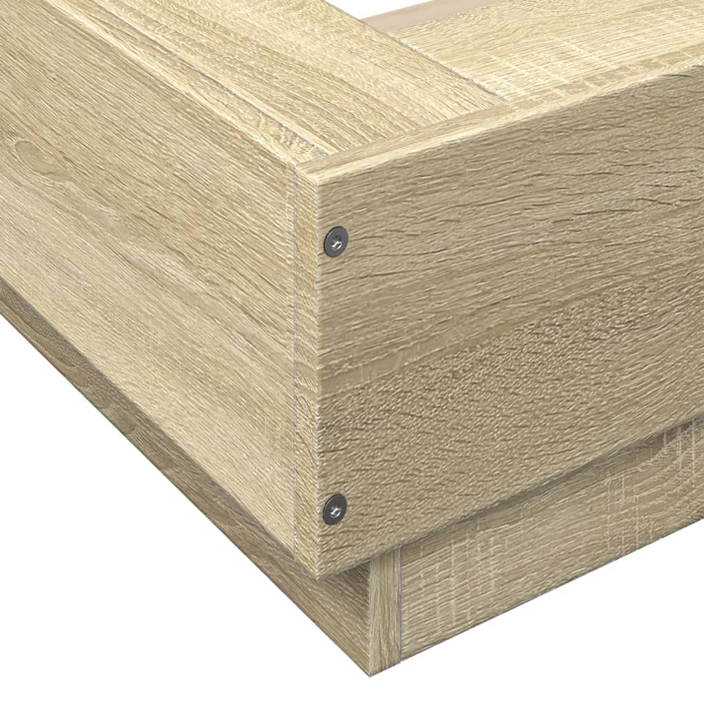 Okvir za krevet boja hrasta 135x190 cm od konstruiranog drva