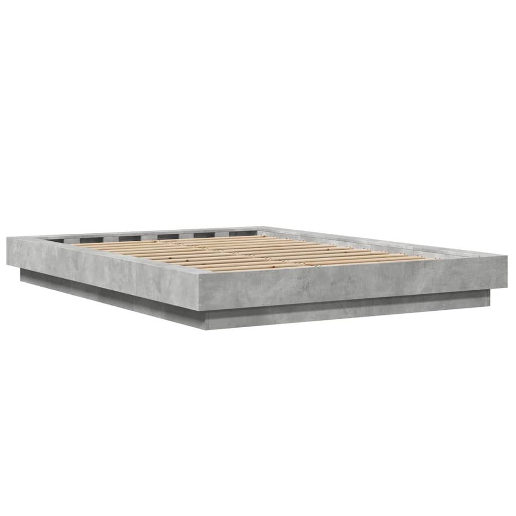 Okvir kreveta boja betona 135 x 190 cm od konstruiranog drva
