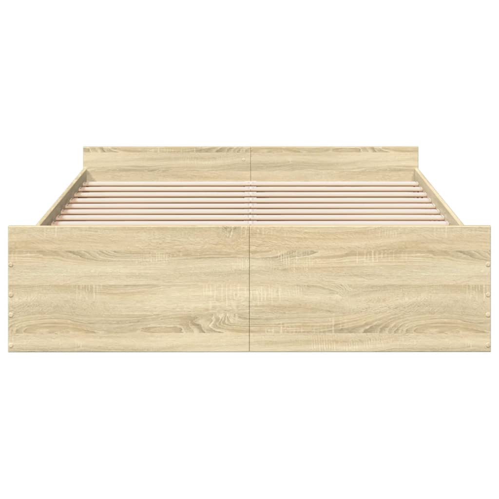 Okvir za krevet s ladicama boja hrasta 140x200 cm drveni