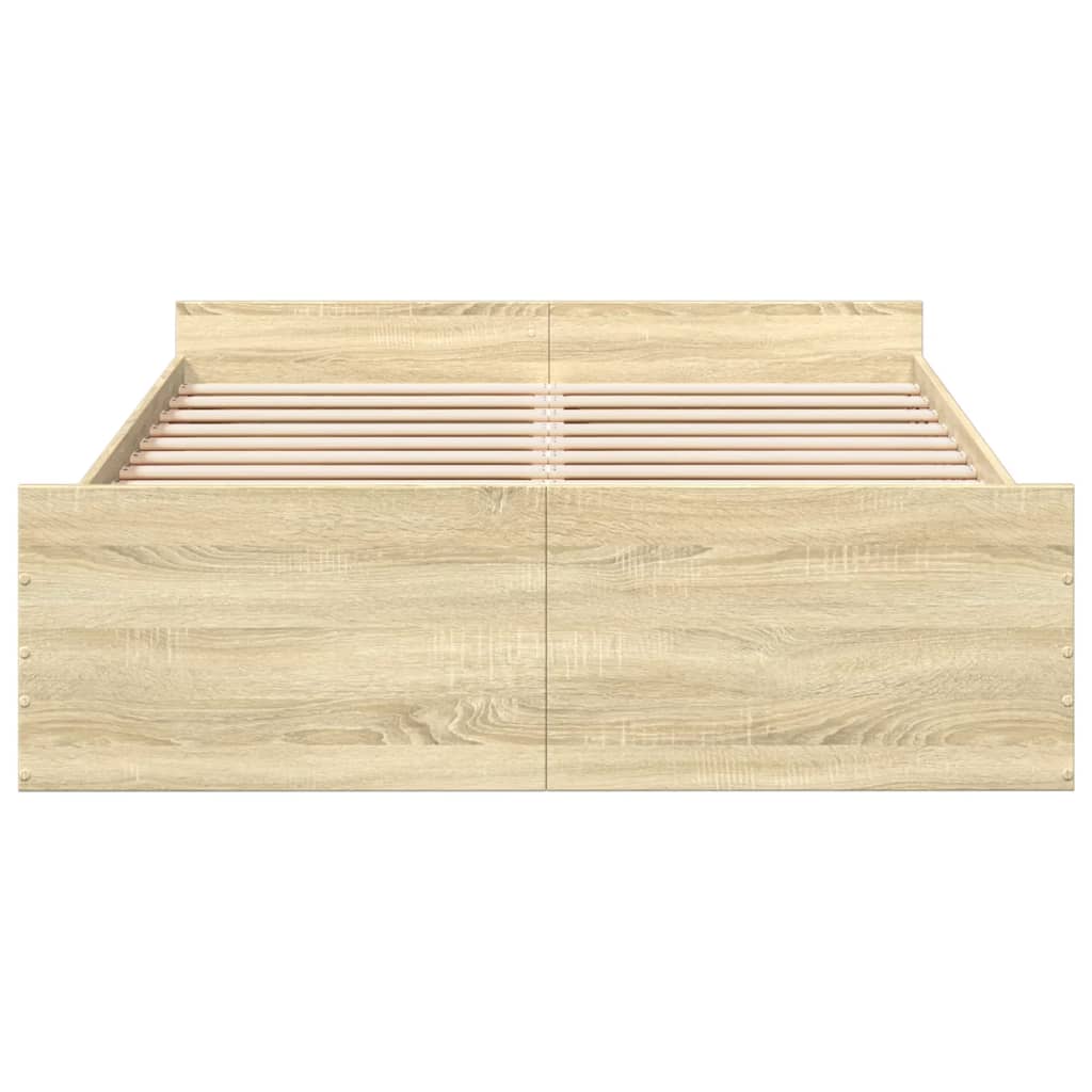 Okvir za krevet s ladicama boja hrasta 140x190 cm drveni