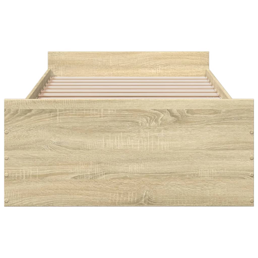 Okvir za krevet s ladicama boja hrasta 90x200 cm