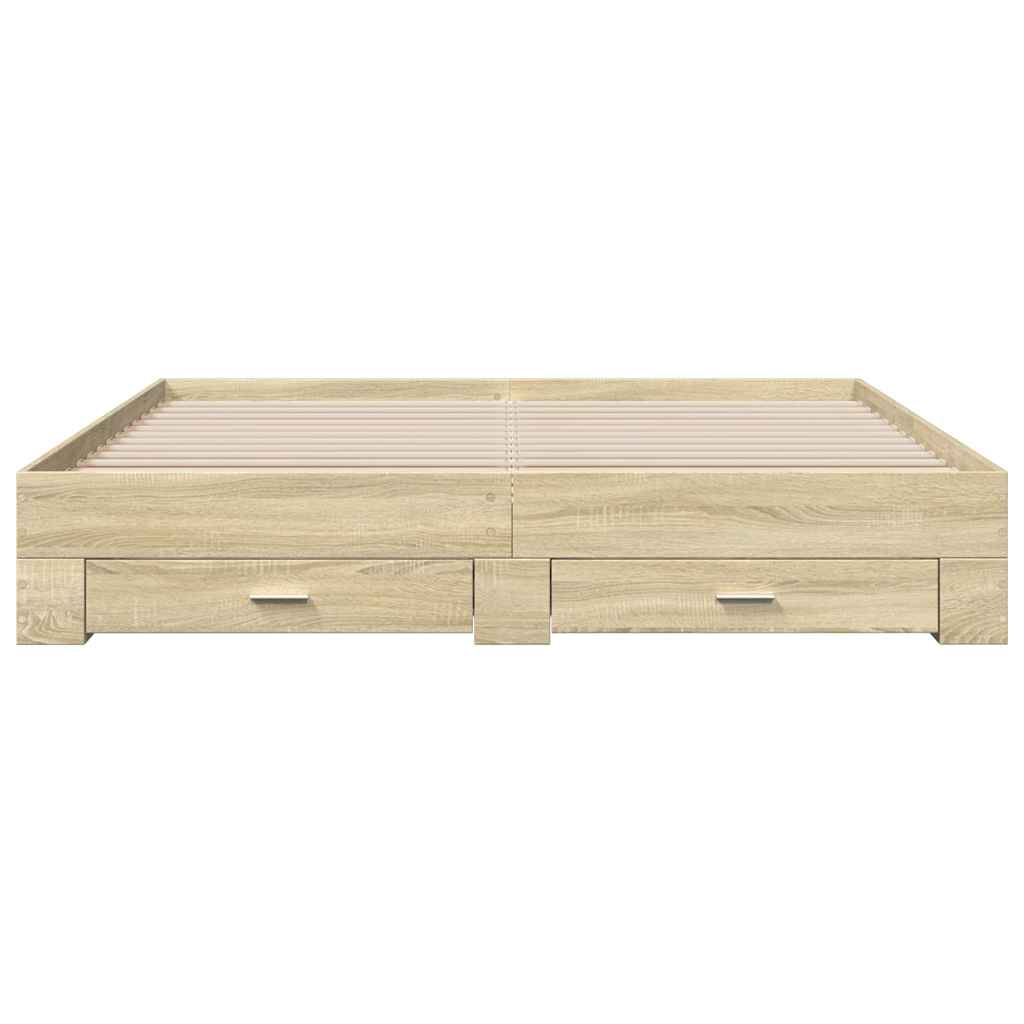 Okvir za krevet s ladicama boja hrasta 180x200 cm