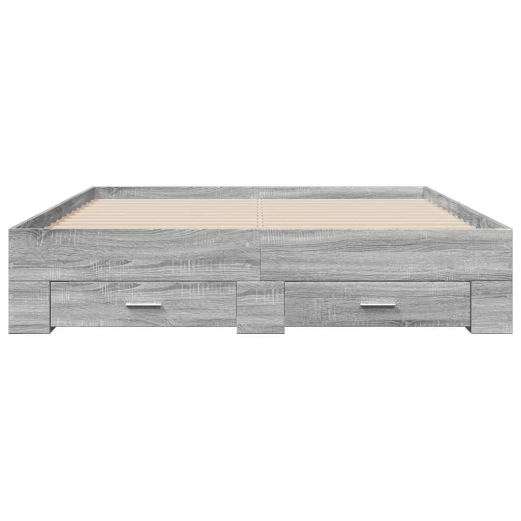 Okvir za krevet s ladicama boja hrasta 140x200 cm drveni