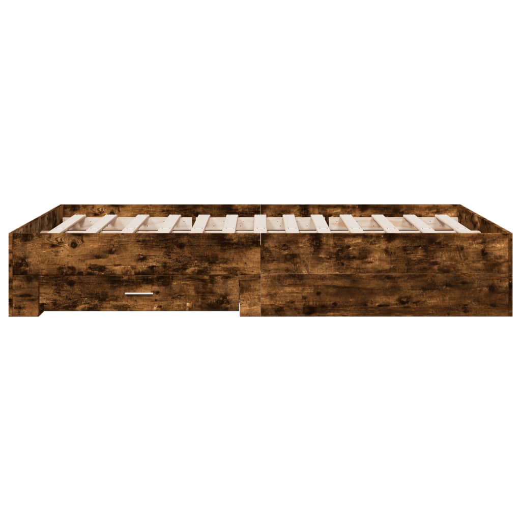 Okvir kreveta s ladicama boja hrasta 140x190 cm