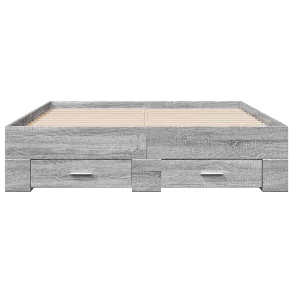 Okvir za krevet s ladicama boja sivog hrasta 120x190 cm drveni
