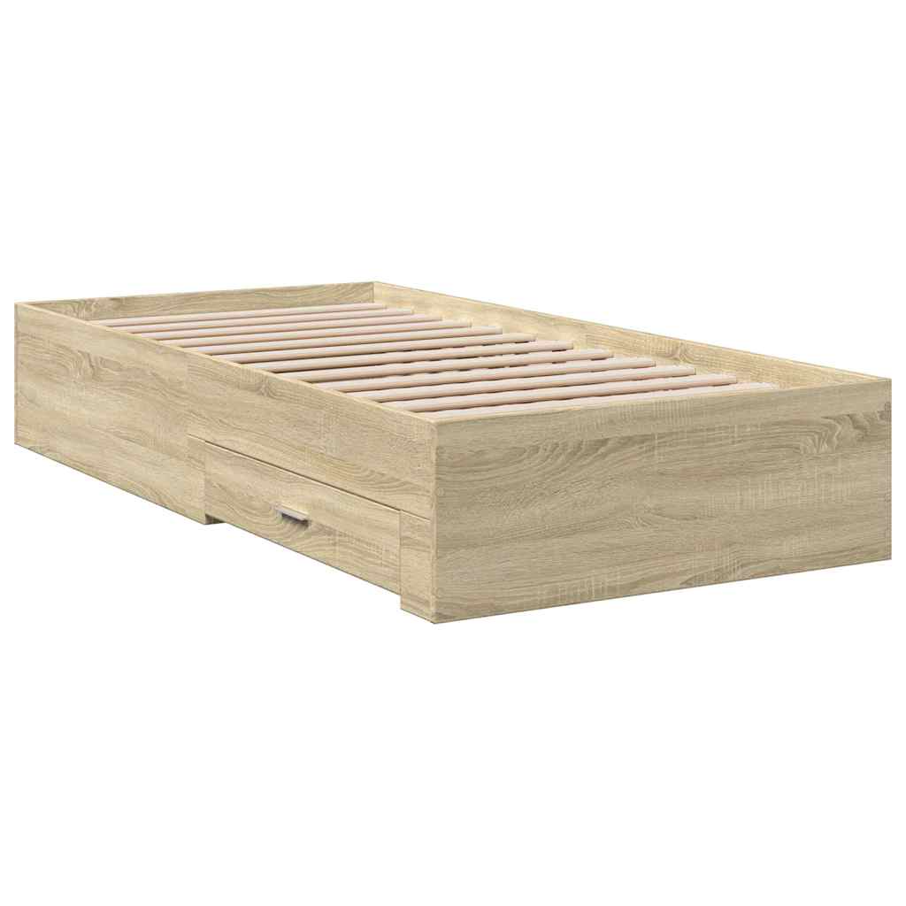 Okvir za krevet s uzglavljem boja hrasta 100x200 cm drveni