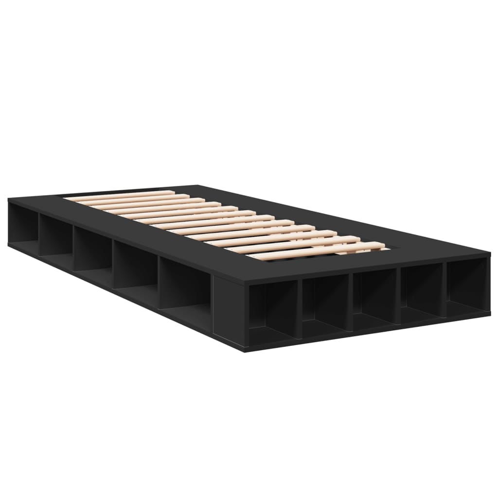 Okvir za krevet crni 90 x 190 cm od konstruiranog drva