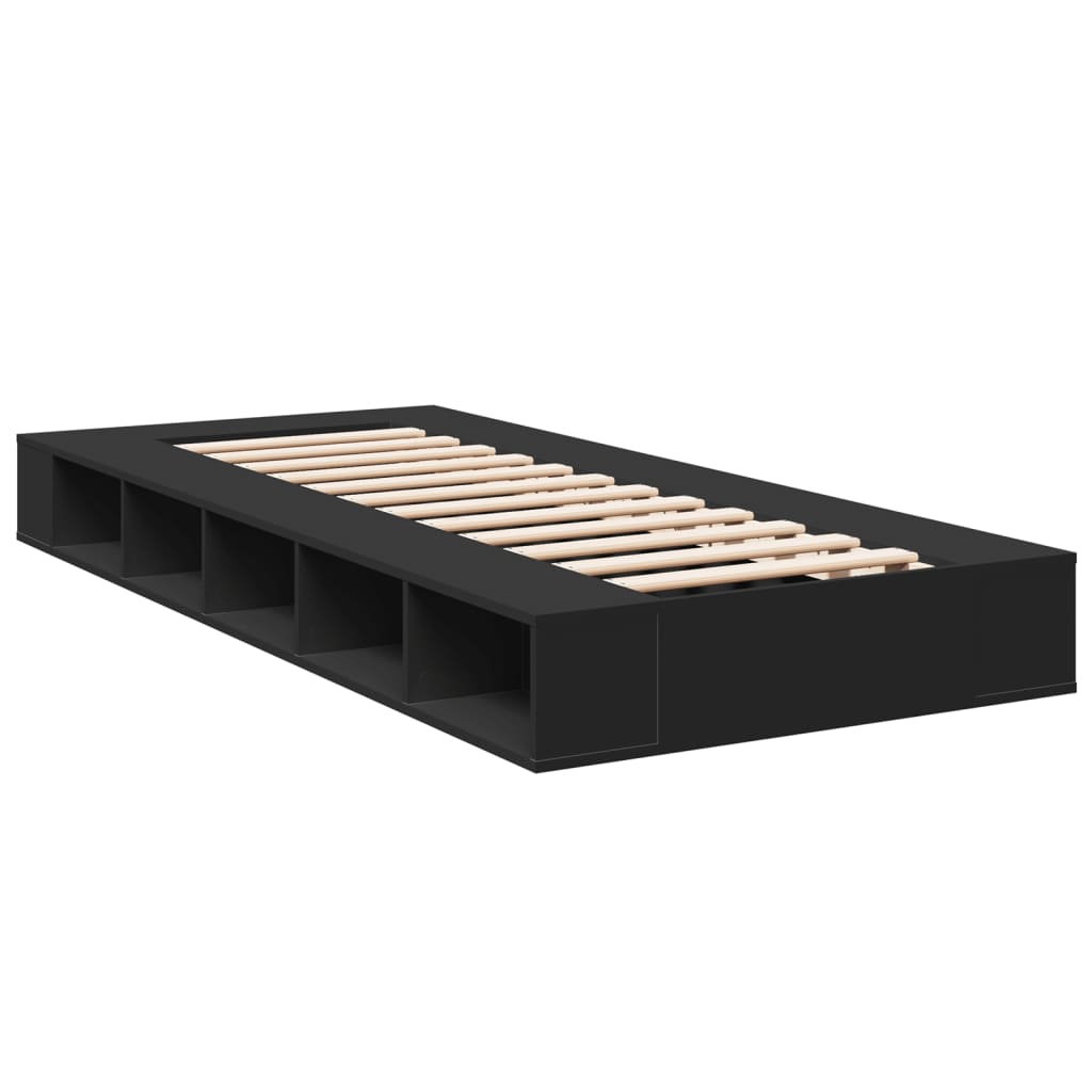 Okvir za krevet crni 90 x 190 cm od konstruiranog drva