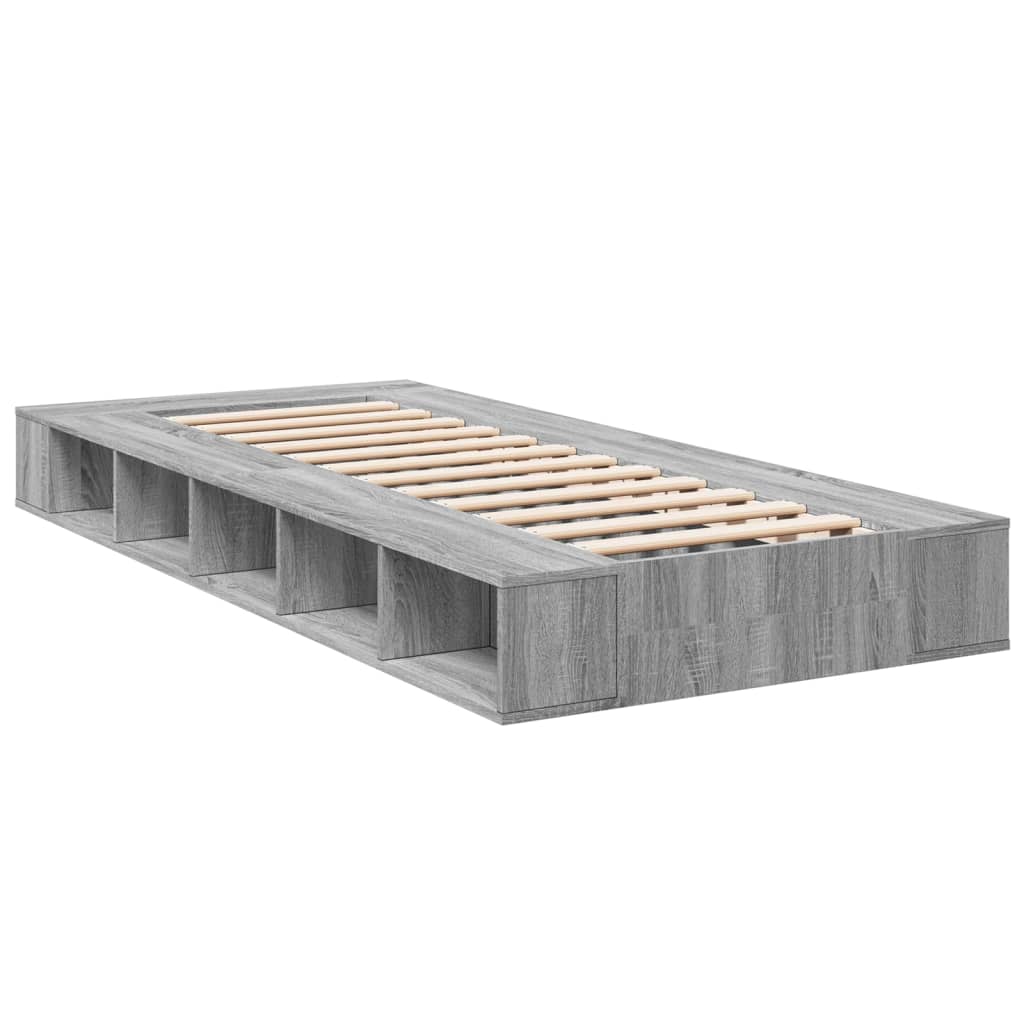Okvir za krevet boja hrasta 75 x 190 cm od konstruiranog drva