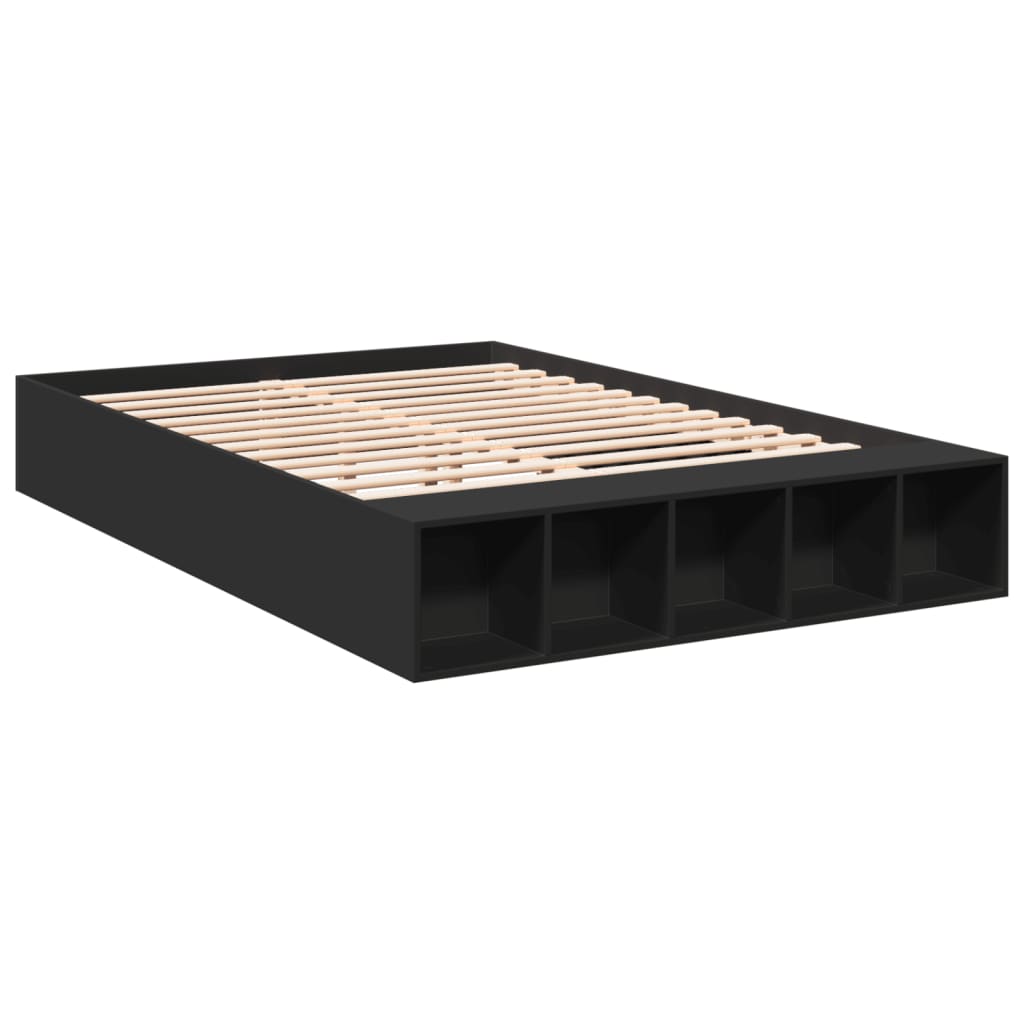 Okvir za krevet crni 150x200 cm konstruirano drvo
