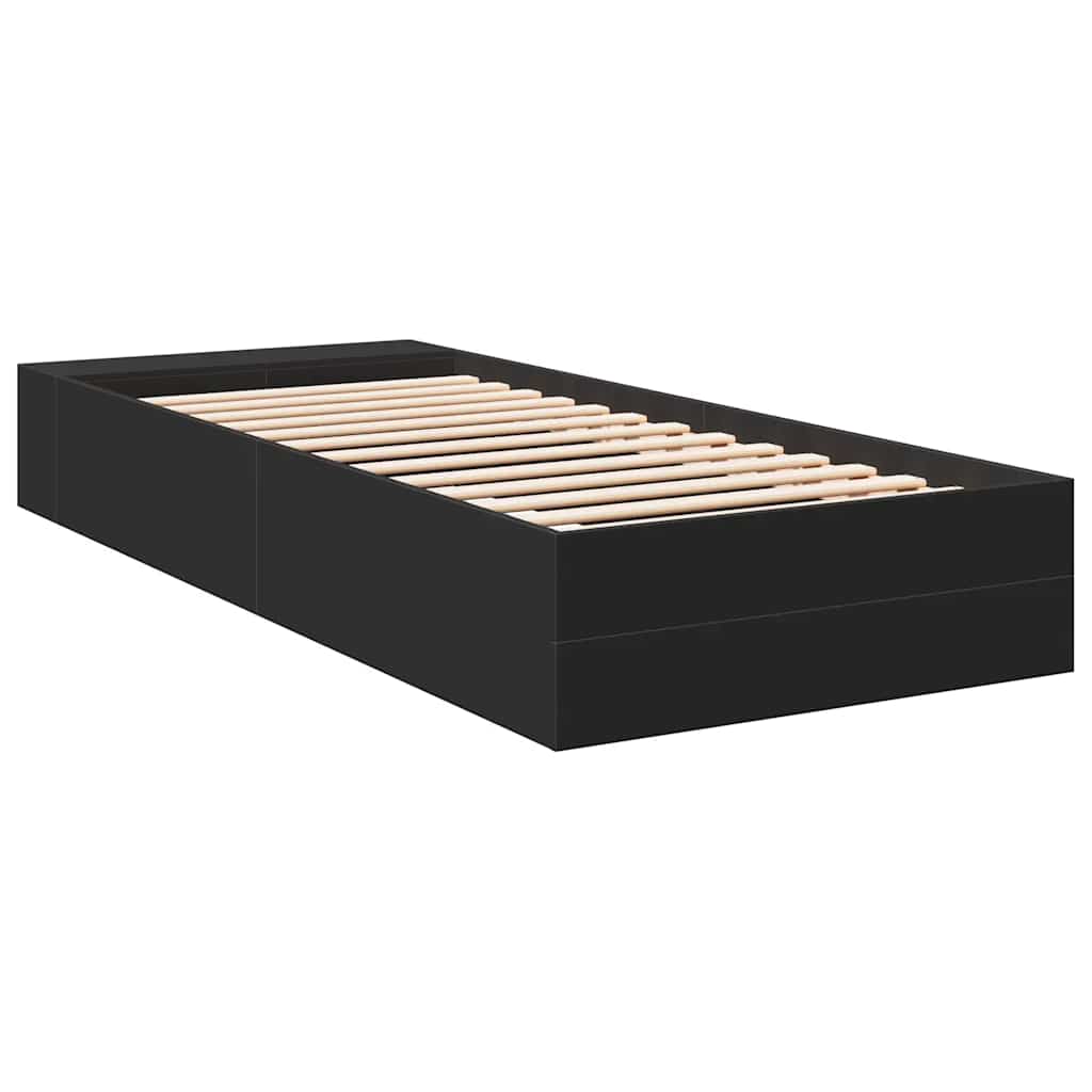 Okvir za krevet crni 100x200 cm konstruirano drvo